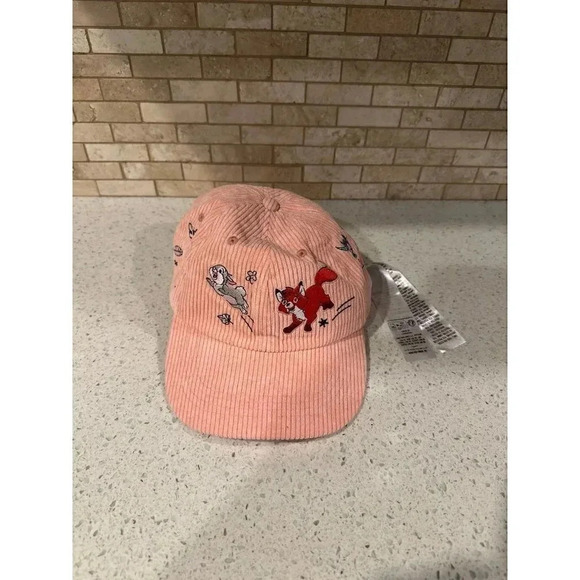 2023 Disney Parks Peach Corduroy Baseball Cap Hat Disney CRITTERS b2 - Picture 1 of 5